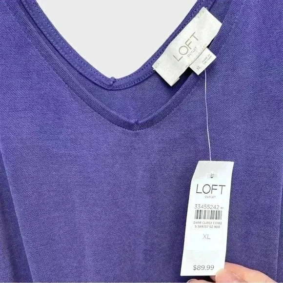 Loft Outlet XL Purple Sleeveless Tie Shoulder Spring Jumpsuit Ankle Length - Picture 2 of 9